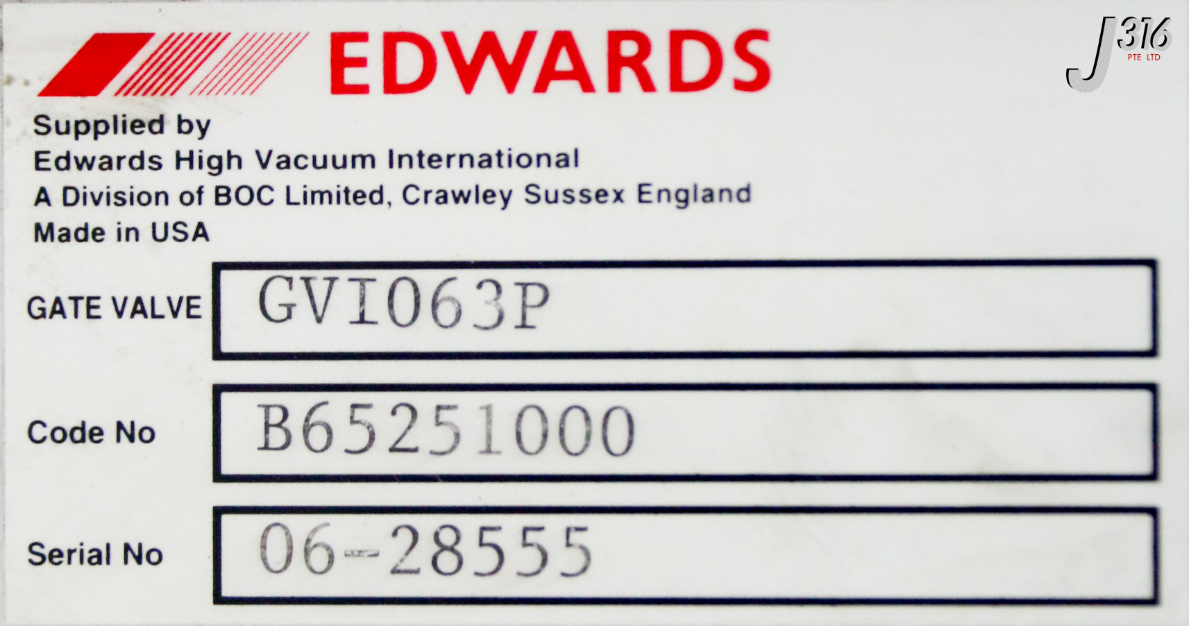 ペイ×2 36065 EDWARDS GATE VALVE, P/N: B65251000 GVI063P | eBay